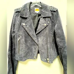 Suede Gray Moto Jacket